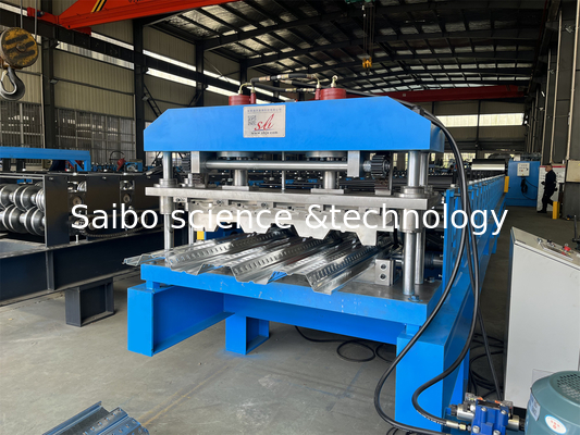 Customized Chain Drive Floor Deck Roll Forming Machine With 28 Stations And Embossing Station